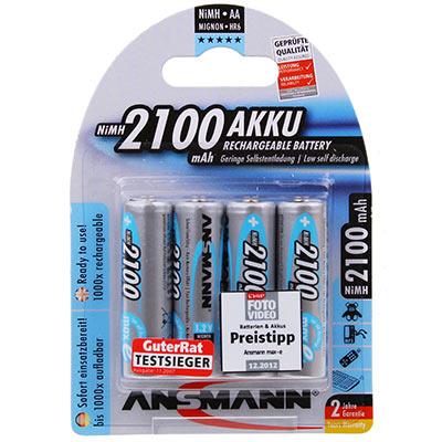 Image of Ansmann 4 x AA 2100mAhMax e Batteries