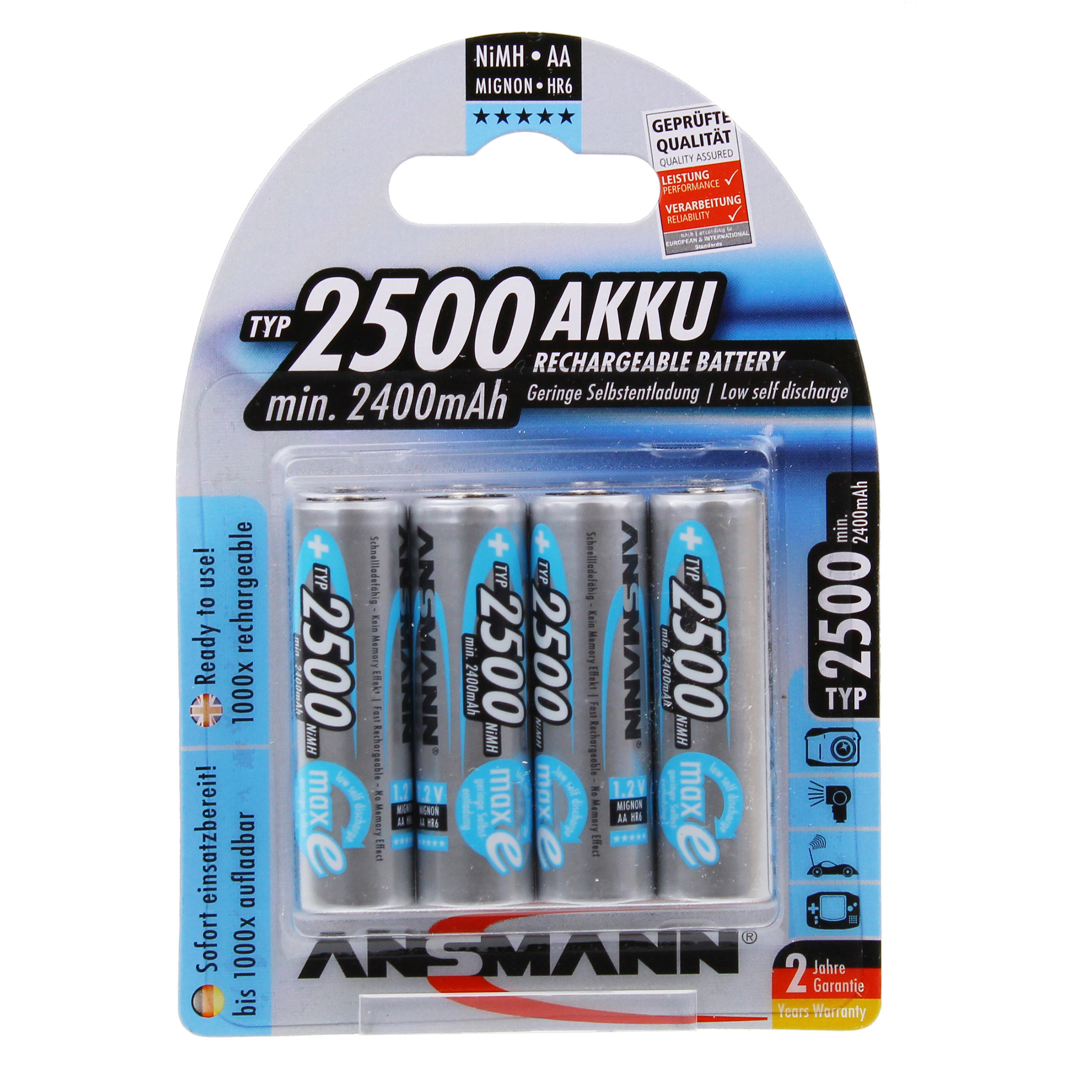 Image of Ansmann 4 x AA 2500mAhMax e Batteries