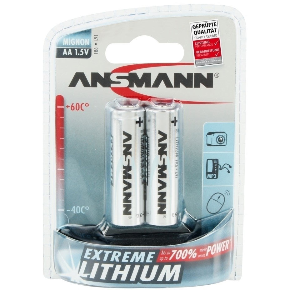 Image of Ansmann Extreme Lithium Range 2 x AA Batteries