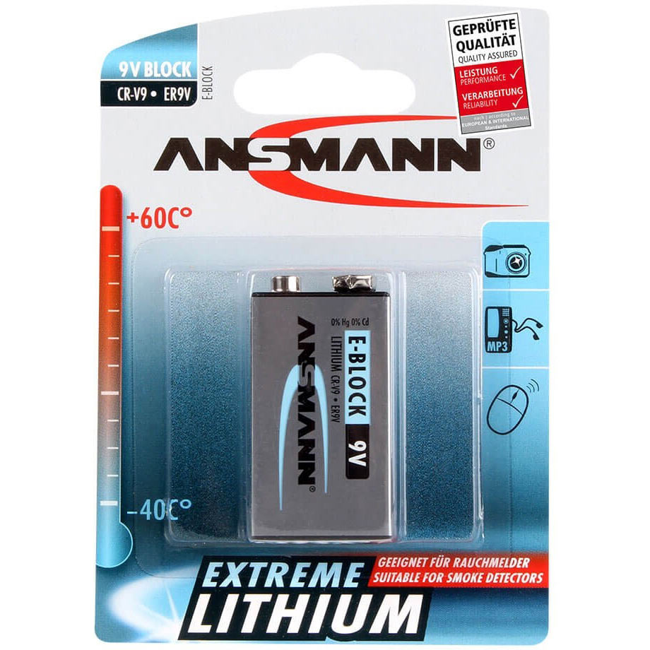Image of Ansmann Extreme Lithium Range 9V Battery
