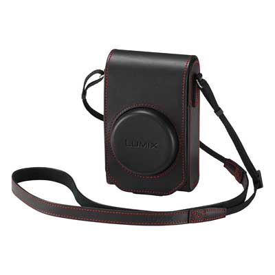 Image of Panasonic TZ100 Leather Case and Battery Kit Black Red