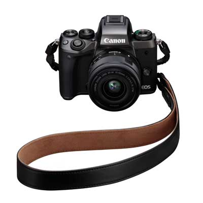 Image of Canon EME2 Black Leather Neck Strap for the EOS M5