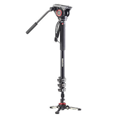 Image of Manfrotto XPRO Video 4 Section Aluminium Monopod with Fluid Head and Base