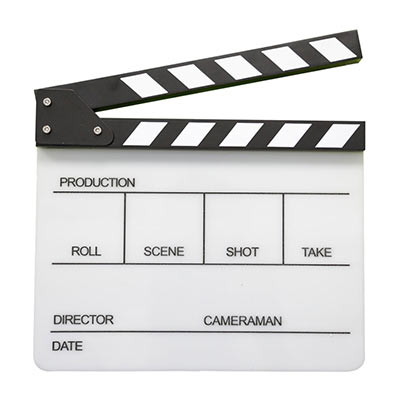 Image of Acrylic Clapperboard with Black and White Sticks