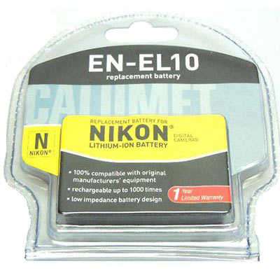 Image of Calumet ENEL10 Rechargeable Replacement Battery for Nikon Cameras