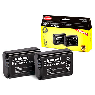 Image of Hahnel HLXW50 Battery Sony NPFW50 Twin Pack