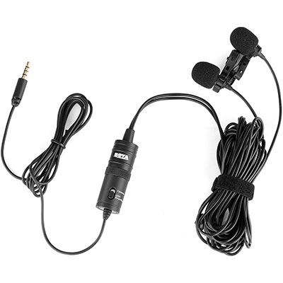 Image of Boya Dual Mic Lavalier Microphone for Smartphones and DSLRs