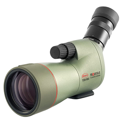 Image of Kowa TSN553 55mm Prominar Pure Fluorite Spotting Scope Angled with 1545x Zoom Eyepiece
