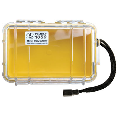 Image of Peli 1050 Microcase Clear with Yellow Liner