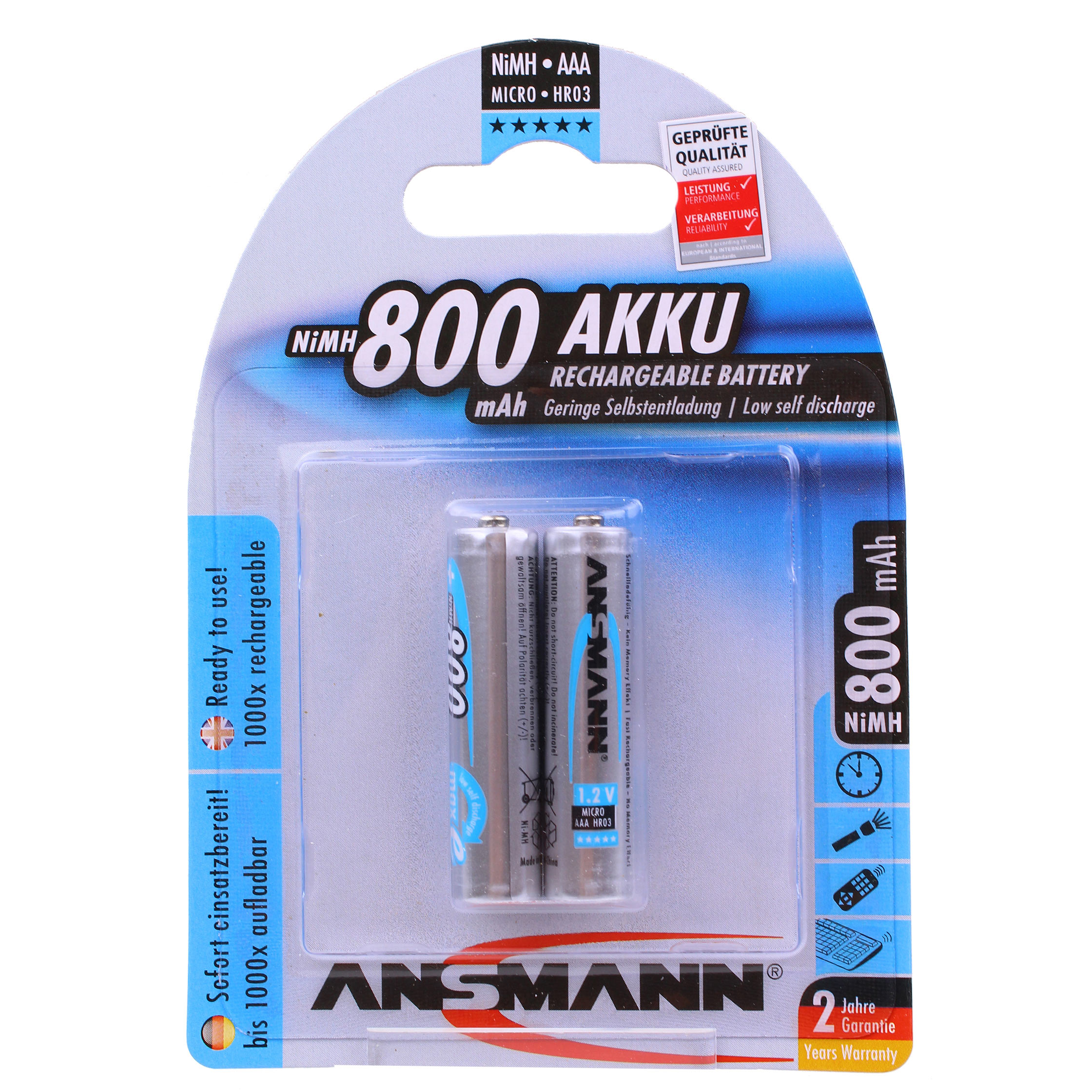 Image of Ansmann MaxE 2xAAA 800mAh Battery