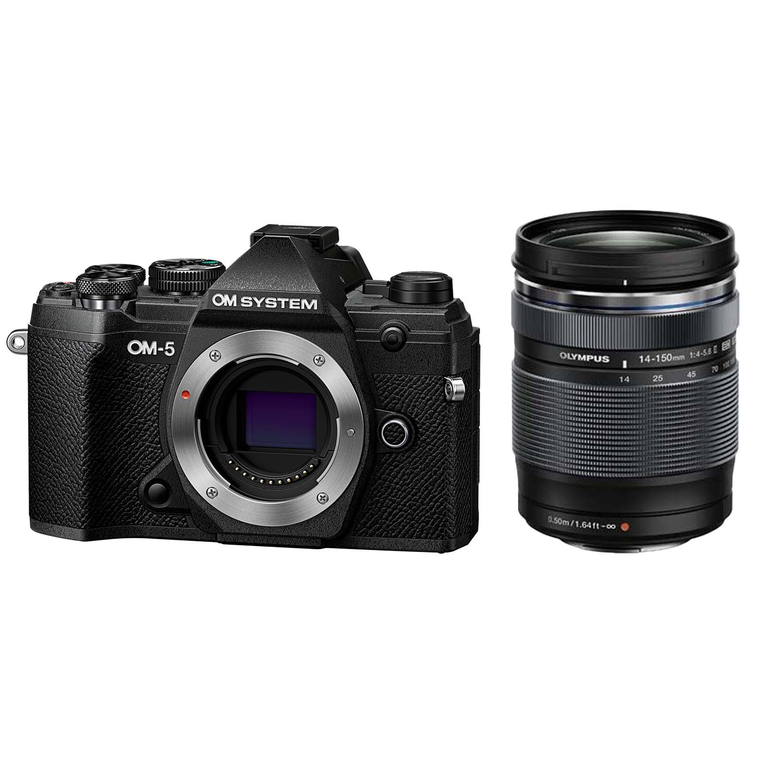 Image of OM SYSTEM OM5 Digital Camera with 14150mm F456 II Lens Black