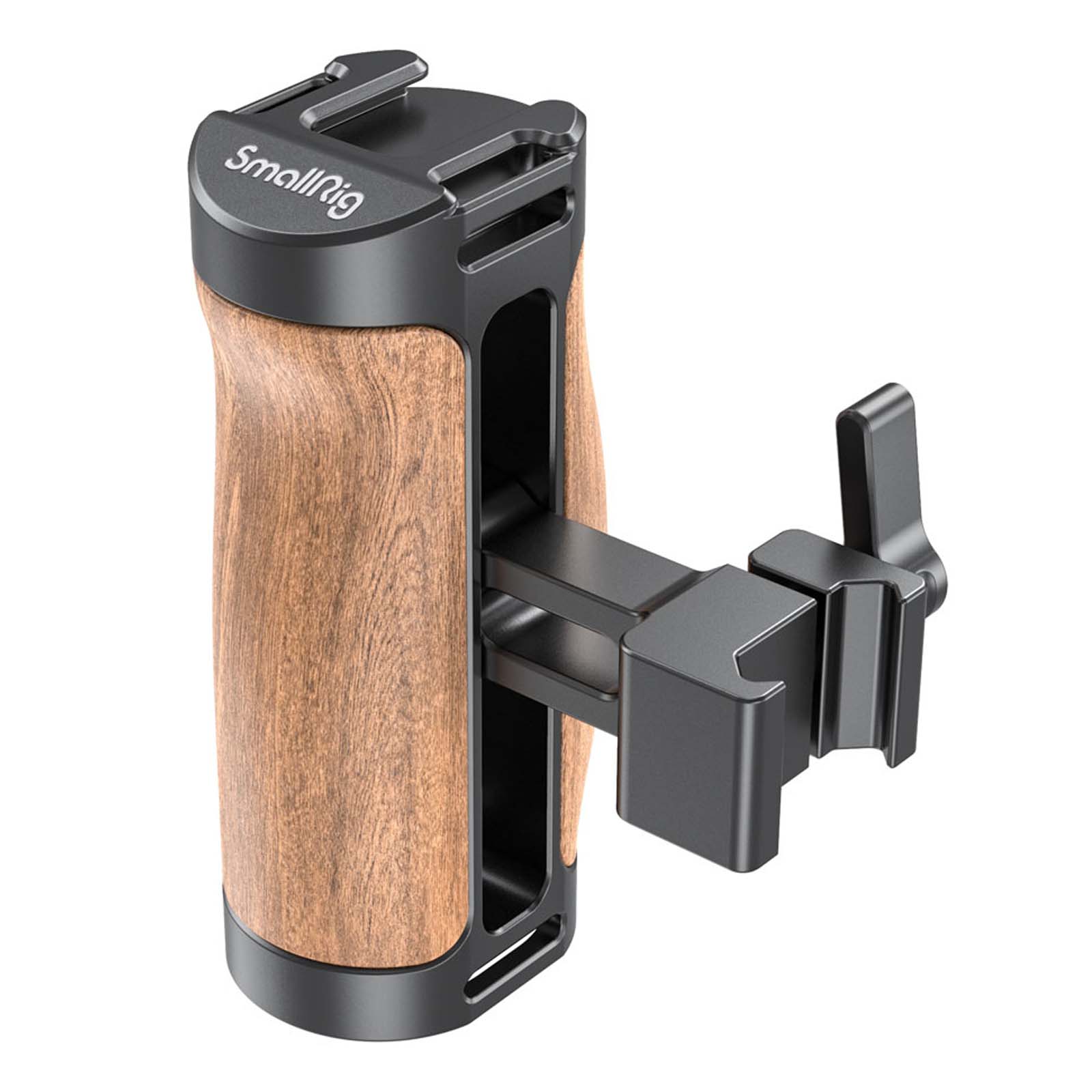 Image of SmallRig Wooden NATO Side Handle with Quick Release NATO Rail 2978