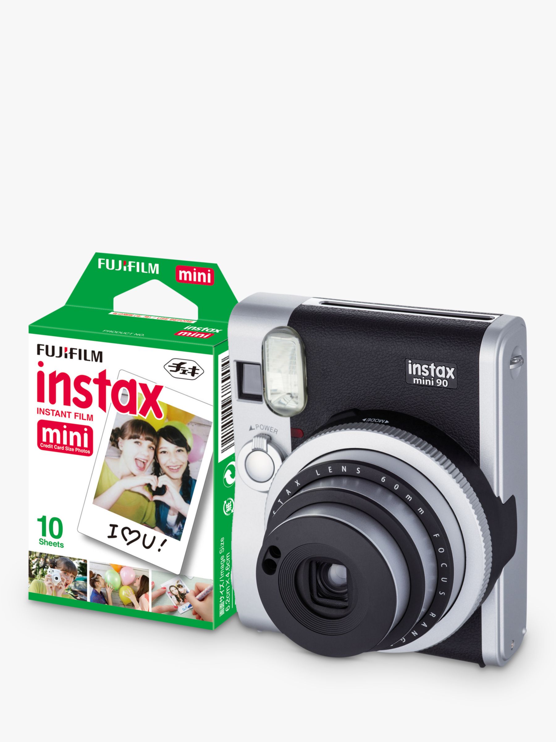 Image of Fujifilm Instax Mini 90 Instant Camera with 10 Shots of Film BuiltIn Flash and Hand Strap
