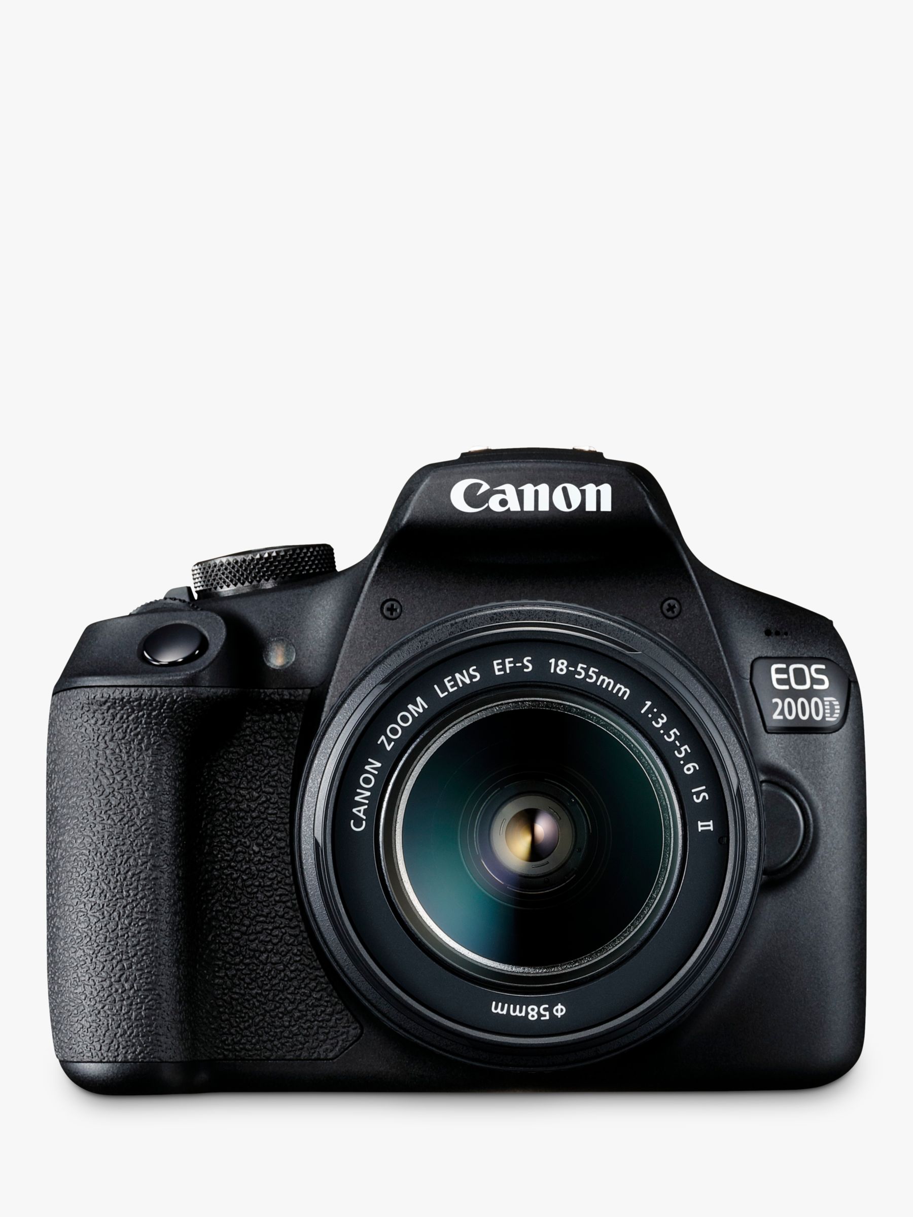 Image of Canon EOS 2000D Digital SLR Camera with 1855mm IS II Lens 1080p Full HD 241MP WiFi NFC Optical Viewfinder 3 LCD Screen Black