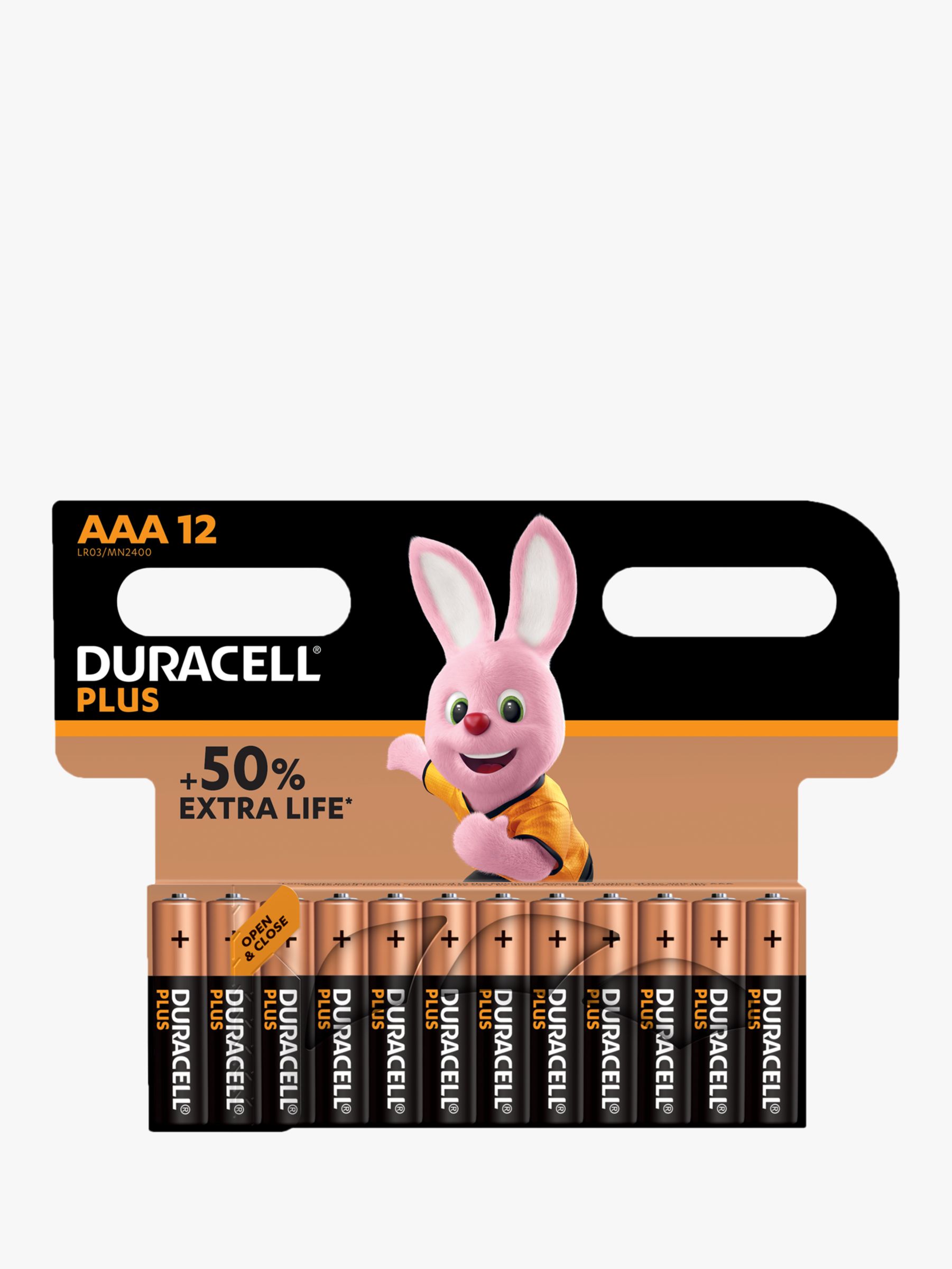 Image of Duracell Plus Power 15V Alkaline AAA Batteries Pack of 12