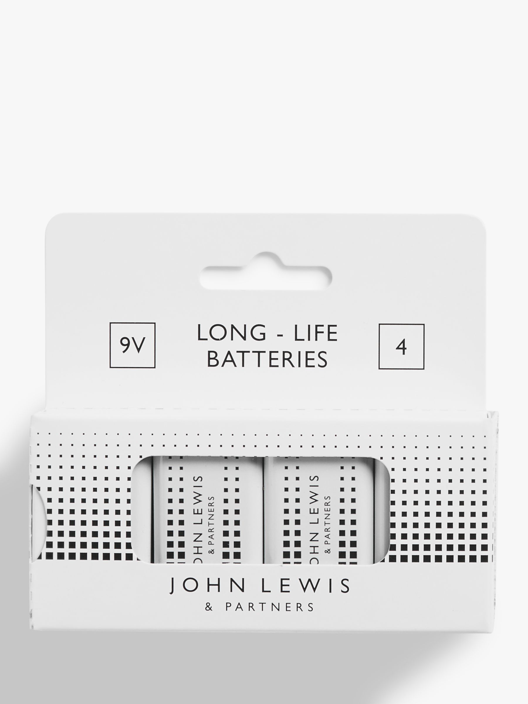 Image of John Lewis and Partners 9V Alkaline LR61 Batteries Pack of 4