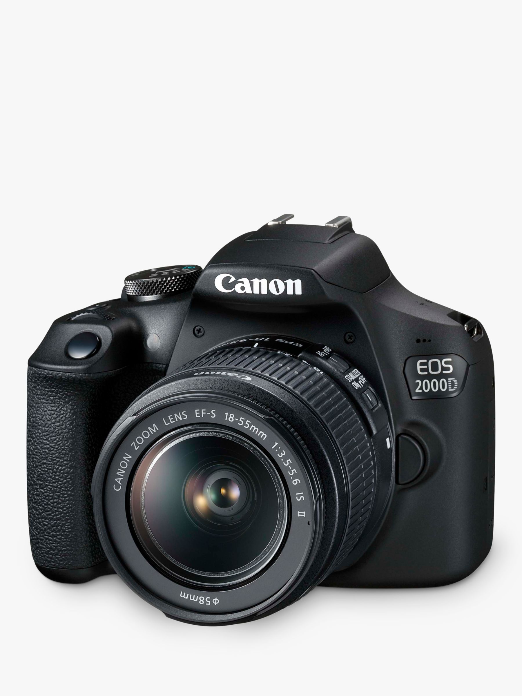 Image of Canon EOS 2000D Digital SLR Camera with 1855mm Lens and 50mm Lens 1080p Full HD 241MP WiFi NFC Optical Viewfinder 3 LCD Screen Double Lens Kit Black